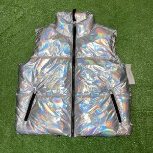 Calvin Klein Women’s Iridescent Puffer Sleeveless Zipper Vest🆕